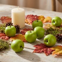 Article Mini pommes décoratives vert jaune artificielles H4,3cm Ø3,6cm 24 pcs