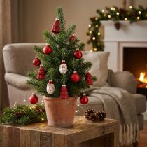 Article Mini figurines de décoration de Noël et boules assorties verre 3cm 9pcs