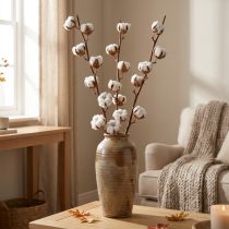 Article Branche de coton, branche décorative en coton, vrai coton L80cm 5 pièces