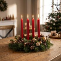 Article Bougies coniques Bougies rouges Décoration de bougie Noël Ø21/170mm 6 pièces