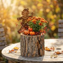 Article Pot de fleurs en bois épouvantail rouille H24,5cm
