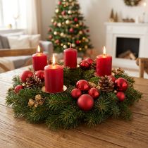 Article Mini boules de Noël rouges mates/brillantes Ø2,5cm 22 pcs