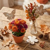 Article Bouchon à fleurs papillon en bois fleurs décoratives 9cm 12 pcs