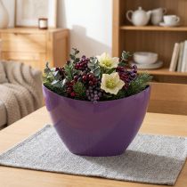 Article Bol décoratif bateau à plantes violet 20×9cm H12cm