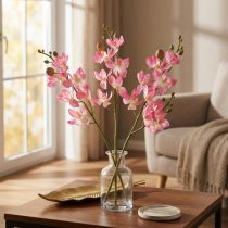 Article Petite Orchidée Phalaenopsis Fleur Artificielle Rose 30cm