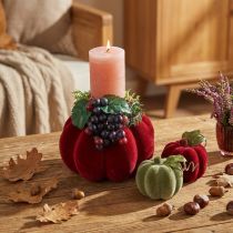 Article Mini décoration citrouille floquée – couleurs automnales assorties 9,5 cm 3 pcs