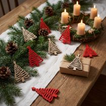 Article Pièces à disperser en bois de sapin avec étoile rouge naturel 3x4,5cm 72 pcs
