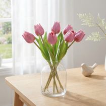 Article Décoration florale Tulipes Fleurs artificielles Violet 20cm 6 Pcs