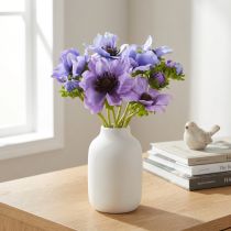 Article Bouquet de fleurs artificielles Anémone Anémone Bleu Violet L28cm