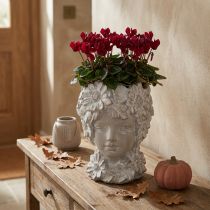 Article Buste en pierre moulée sculpture femme jardinière antique H21,5cm