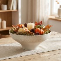Article Bol décoratif avec base en plastique rond crème Ø19cm H8cm
