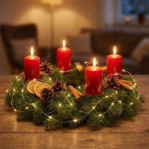 Article Guirlande lumineuse LED 100 Micro LED blanc chaud avec minuterie 4 pièces