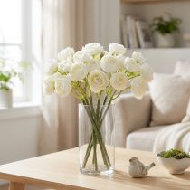 Article Bouquet de renoncules artificielles, décoration florale printanière longue durée, 32 cm, 5 pièces
