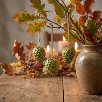 Article Pendentifs en forme de pomme de pin, décorations d'automne à suspendre, 5 cm, lot de 3