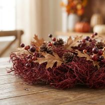 Article Fibre de tamarin rouge vin 500g - Décoration naturelle en fibre de tamarin pour l'art floral