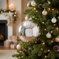 Article Boule de Noël en plastique petite Ø14cm argentée