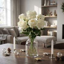 Article Bouquet de roses blanches, crème 55cm