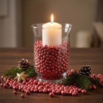 Article Perles décoratives brillantes de 4 à 8 mm, granulés décoratifs rouges, 1 litre