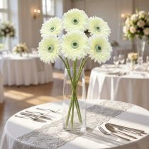 Article Gerbera artificiel blanc 62cm 6 pcs