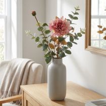 Article Fleur artificielle dahlia fleur rose avec bouton H57cm