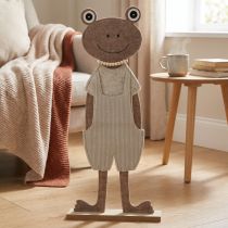 Article Grenouille décorative en feutre avec salopette figurine décorative beige feutre H51,5cm