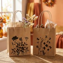 Article Sacs cadeaux avec poignées papier naturel noir 12×15cm 6 pcs