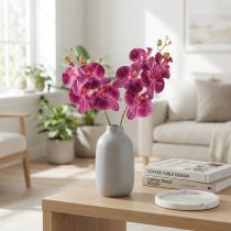 Article Orchidée flammée artificielle Phalaenopsis violette 72cm
