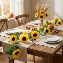 Article Guirlande de fleurs avec 8 tournesols artificiels 135cm