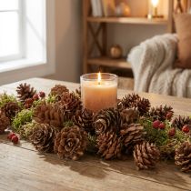Article Pommes de pin naturelles petites décorations en filet 2,5-3,5 cm 300 g