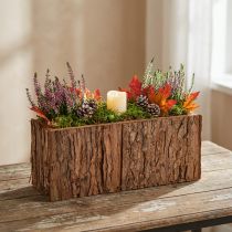 Article Jardinière en bois rectangulaire en écorce de pin 27×10cm