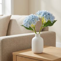 Article Fleurs d'hortensia artificielles, design réaliste, pour la décoration du salon, 34 cm, lot de 3