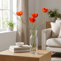 Article Coquelicots fleurs artificielles artificielles orange 58cm–74cm 3pcs