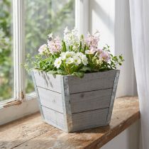 Article Jardinière en bois jardinière shabby chic gris 19x19x15.5cm
