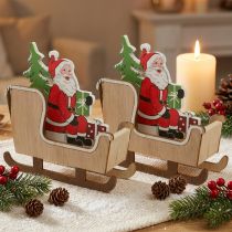 Article Traîneau déco avec le traîneau de Noël du Père Noël 10cm 2pcs