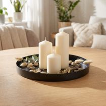 Article Plateau métal plateau bougie rond noir Ø20cm H2.5cm 2pcs