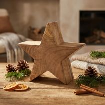Article Décoration en bois décoration étoile décoration de table en bois de manguier naturel Ø20cm