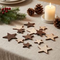 Article Déco étoiles Noël marron naturel Ø3,5–5,5cm 48 pcs