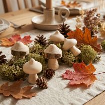 Article Mini champignons décoratifs en bois naturel avec écorce Ø2cm, 36 pièces