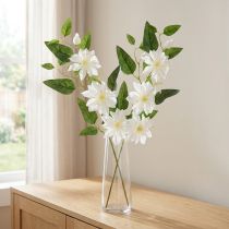 Article Branche de clématite artificielle fleurie pour une décoration élégante et facile d'entretien, 81 cm, 2 pièces