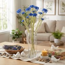 Article Fleurs artificielles bleuet pour une décoration de salon élégante et estivale, 68 cm, lot de 4