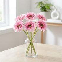 Article Gerberas artificiels roses pour jardin, 47 cm, lot de 6