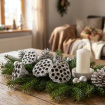 Article Lotos Flacon décoratif en forme de lotus naturel blanchi 6-8 cm 50 pièces