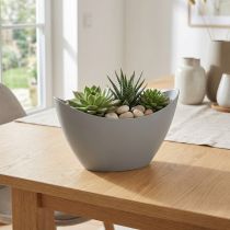Article Bol décoratif en plastique gris 20cm x 9cm H11,5cm 1 pièce