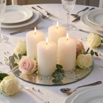 Article Bougies piliers unies, blanches, 70 x 100 mm, lot de 4, décoration de mariage, qualité supérieure