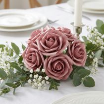 Article Rose en mousse Ø7,5cm vieux rose 18 pcs