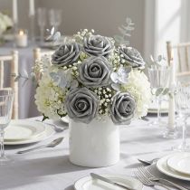 Article Rose en mousse Ø6cm gris 27p