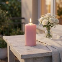 Article Bougie pilier PURE 130/70 bougie décorative rose cire naturelle durable