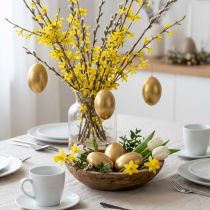 Article Œufs d'oie dorés soufflés Décoration de Pâques 10 pièces