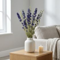 Article Delphinium séché, fleuristerie sèche, bleu delphinium L64cm 25g