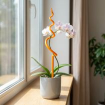 Article Tuteur pour orchidées, en plastique orange, support pour orchidées grimpantes, H 64 cm